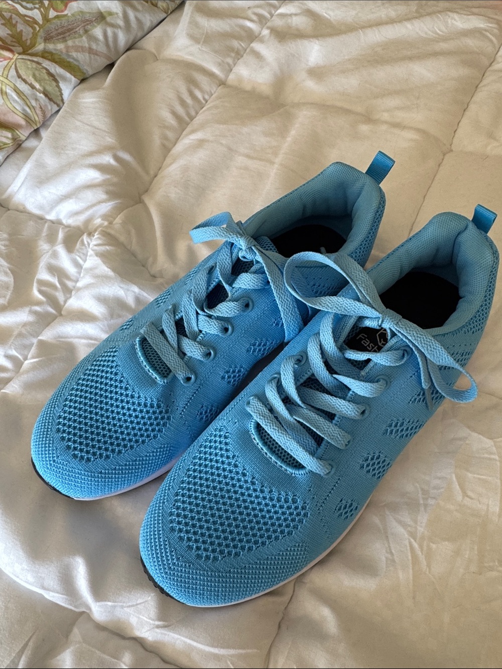 Light Blue Knit Athletic Sneakers